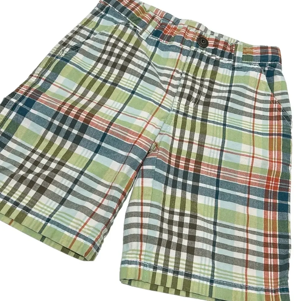 GYMBOREE green & blue  striped Boys shorts size 6 GUC